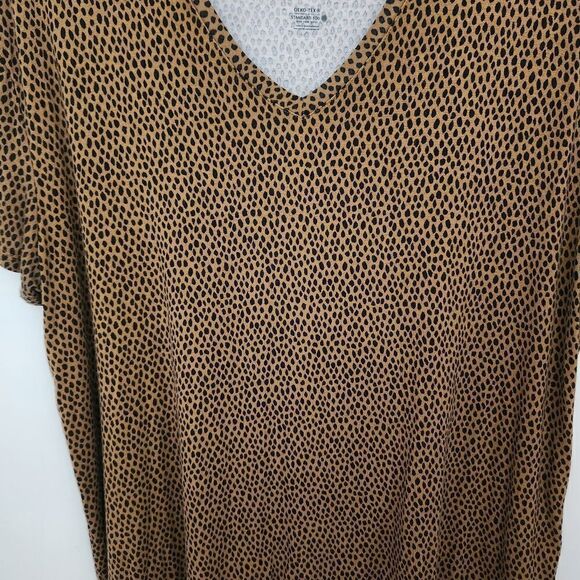 Nine West Soft Spun Womens Shirt Sleeve Animal Print V-Neck Rayon T-Shirt XXL - Picture 4 of 5
